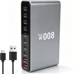 GaN Laadstation - Multi Charger - Meerdere Apparaten Laden - 10 Poorten - 800 W - Zwart — thumbnail 1