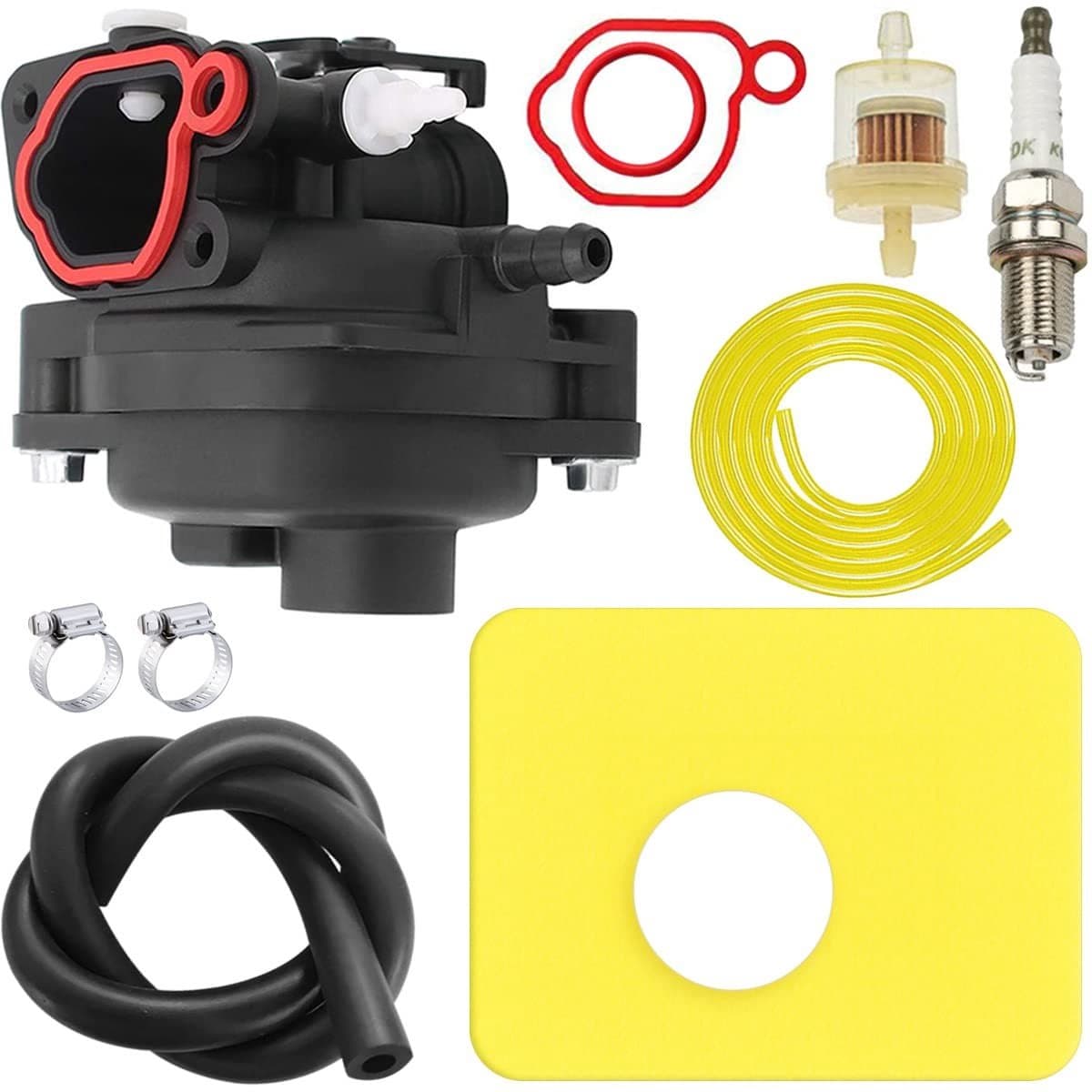 Dailygoods - Carburateur luchtfilterkit - Vervangingsonderdelen - Geschikt voor grasmaaier motoren - 125cc 140cc - Brandstofleidingen - Voor Briggs &... — afbeelding 1