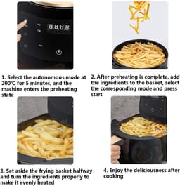 Heteluchtfriteuse - Airfryer Frituurpan - Gezond Koken - Olievrij Koken - 45 Liter - Multi — thumbnail 5