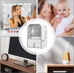 Draagbare airco | Creatieve bureauventilator | Oplaadbare luchtbevochtiger | Mini-koeler - Groen [Energieklasse A] — thumbnail 5