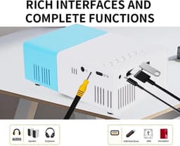 SnelShoppen - Kleine Projector 1080p Full HD Draagbare LED Projector met Ingebouwde Luidspreker en Koelventilator, Trapeziumcorrectie voor Thuisbiosco — thumbnail 3