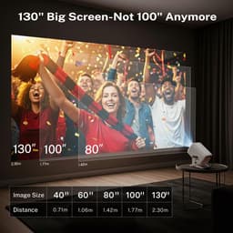 SnelShoppen - Slimme Beamer Native 1080P met 4K Ondersteuning, Draagbare Projector met Auto Keystone, Wi-Fi 6/Bluetooth 5.4, Ingebouwde Apps, HDMI/iOS — thumbnail 4