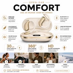 Fivesquare AirWave – Open-Ear - beige - Bluetooth 5.4 Koptelefoon met ENC & 80u Gebruik — thumbnail 4