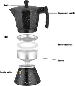 Moka Pot 12 Kops – Percolator Inductie – RVS en Aluminium Espressomaker – Espresso Koffiemaker — thumbnail 2