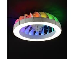 Plafondventilator - Met RGB Verlichting - LED 30W - 2700K-6500K - Dimbaar - Wit - Zeer stil — afbeelding 1
