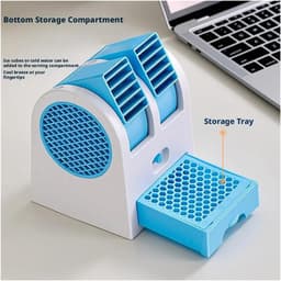 Stille mini-bureauventilator, oplaadbaar via USB, draagbaar ontwerp, geschikt voor dagelijks gebruik in studentenkamers, kantoren en woningen - milieuvriendelijk — thumbnail 3