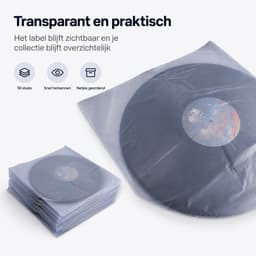 LP Binnenhoezen - 12 Inch Vinyl Hoezen - Antistatisch HDPE - 50 Stuks - 40 Micron - Bescherming tegen Stof en Krassen — thumbnail 2