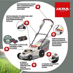 IKRA accu-grasmaaier ICM 2/2037 met mulch-functie, inclusief twee 20 V accu’s en dubbele snel-lader — thumbnail 2