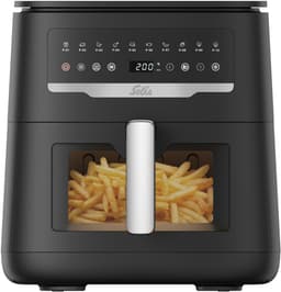 Solis Airfryer Uno - 7L Inhoud - Heteluchtfriteuse met Kijkvenster en Onderwarmte - 10 Programma's - 2200 W - PFAS-vrij - Zwart — thumbnail 1