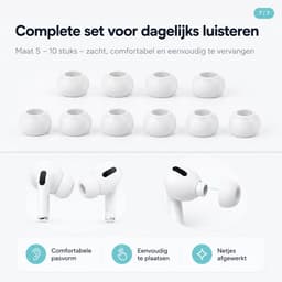 Oordopjes Voor AirPods Pro - 5 Paar - S - AirPods Pro Ear Tips Vervanging - AirPods Pro Gen 1 en 2 - Wit — thumbnail 3