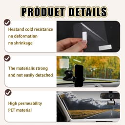 SnelShoppen - 8 Stuks Electrostatistische Stickers voor Dashcam - Transparante Statistische Film - Bescherming tegen Krassen en Val voor Dashcam Insta — thumbnail 2