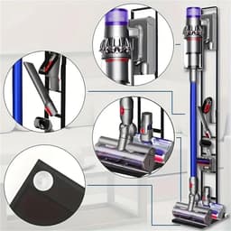 Stofzuiger Opbergstandaard - Stofzuigerhouder Accessoires - Schoonmaak Organiseren - Robuuste Metalen Constructie - 1265 cm Hoog - Zwart — thumbnail 3