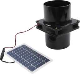 Zonne Ventilator Kit - Afvoerventilator - Lucht Circulatie - 10W Zonnepaneel - 19 x 13 x 13 cm - Zwart — thumbnail 1