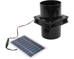 Zonne Ventilator Kit - Afvoerventilator - Lucht Circulatie - 10W Zonnepaneel - 19 x 13 x 13 cm - Zwart