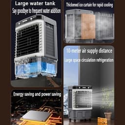 Draagbare Verdampingskoeler - Mobiele Airco Ventilator - Persoonlijke Koeling - Dubbel Waterreservoir - 100CM - Wit — thumbnail 5