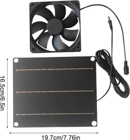 Zonneventilator - Afzuigventilator - Luchtcirculatie - Zonnepaneel - 30W - Zwart — thumbnail 5