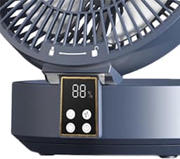 Opvouwbare Bureauventilator - Wandmontage Ventilator - Koelte Binnen - Ingebouwd Sfeerverlichting - 17 cm - Wit — thumbnail 3