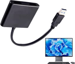 USB naar HD adapter - Display converter - Scherm uitbreiden - Plug and play - 1080p resolutie - Zwart — thumbnail 1