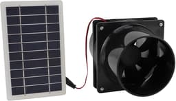 Zonne-afzuigventilator - Zonne-ventilator Afzuiger - Ruimte Ventileren - Energiezuinig - 19D x 13B x 13H cm - Zwart — thumbnail 1