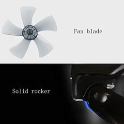 Wandventilator Zwenkbaar - Elektrische Ventilator - Ruimte Koelen - Vijf Bladen - 40/45 cm - Zwart — thumbnail 5