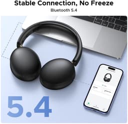 UGREEN Studio Max2 Draadloze Over Ear Koptelefoon - Noise Cancelling Microfoon - Bluetooth 5.4 - Ingebouwde Microfoon - 80 accuduur - Zwart — thumbnail 4