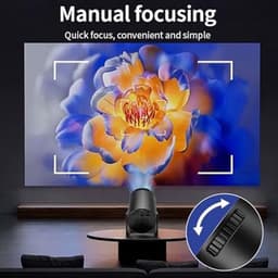Mini-projector met WiFi en Bluetooth, 1080p Full HD draagbare projector, 270° verstelbaar, video filmprojector voor Android laptop PC smartphone — thumbnail 4