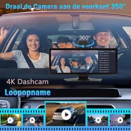 Lìon® Draadloze Dashcam -Dashcam met CarPlay - Draadloos CarPlay-Scherm - Zwart - 4cm x 18cm x 7cm — thumbnail 5