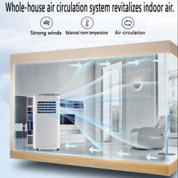 Mobiele airco - Draagbare airconditioner - 7000 BTU - koelt tot 28 vierkante meter - slimme airco met afstandsbediening - 3-in-1 koel- ontvochtigings- en ventilatorfunctie - 24-uurs timer en 120° zwenkfunctie — thumbnail 4
