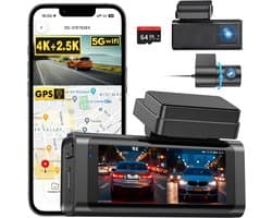 VALI® Draadloze Dashcam - Dashcam met CarPlay - Draadloos CarPlay-Scherm - Zwart - 4cm x 9cm x 6cm