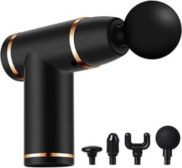Elektrische Massage Gun - Spier Stimulator - Spierontspanning Na Sport - 8 Versnellingen 4 Koppen - 14 oz Gewicht - Zwart — thumbnail 1