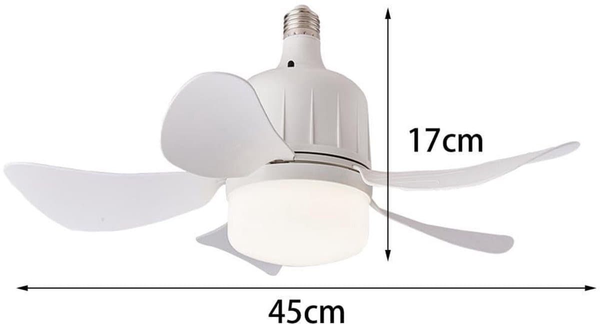 Ventilatorlamp met afstandsbediening | Compacte ventilatorlamp met afstandsbediening – 3 lichtstanden; creatieve ventilator voor thuis, op de camping, in de woonkamer of als tentdecoratie — afbeelding 1