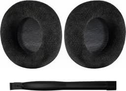 Set Oorkussens voor AKG Koptelefoon - K701 Oorkussen - K701/K702/Q701/Q702/K601/K612 Pro/K712 Pro - Fleece met Schuimvulling - Zwart — thumbnail 1