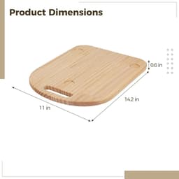 Houten Schuifbord - Keukenmachine Mat - Apparaat Verplaatsen - Met Handvat - 36x28 cm - Beige — thumbnail 3