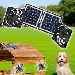 Zonne Ventilator - Hoge Snelheid - Binnenklimaat Regelen - Waterdicht Ontwerp - 28 cm Breed - Zwart — thumbnail 3
