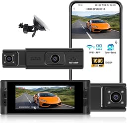 Dubbele Dashcam - Autocamera - Verkeersregistratie - Bewegingsdetectie - 316 inch scherm - Zwart — thumbnail 1