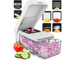 Groentehakselaar - Keuken Snijder - Snel Groenten Snijden - 7-in-1 Functies - Compact Ontwerp - Wit