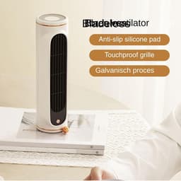 Bladloze Torenventilator - Draagbare Circulator - Ruimte Koelen - Stille Luchtstroom - 14.4x10x14.4 cm - Wit — thumbnail 3