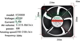 Centrifugaal Ventilator - Koelunit - Industriële Koeling - 60W Vermogen - 220V - Zwart — thumbnail 3