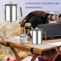Koffiezetapparaat Percolator - Roestvrij staal - Koffie Zetten - Glazen venster - 6 kopjes - Meerkleurig — thumbnail 2