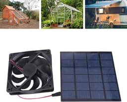 Zonnepaneel Ventilator - Draagbare Ventilator Solar - Buiten Ventileren - Laag Geluidsniveau - 5W - Zwart — thumbnail 3