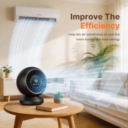VHV - Tafelventilator - Oscillerende Bureauventilator 8000 mAh - Stille Luchtcirculator met 7 Standen - Kantoor & Slaapkamer - Zwart — thumbnail 2