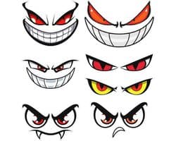 SnelShoppen - Pack van 7 Robot Grasmaaier Oog Stickers, Waterproof, Reflectief, Decoratief, Grappig, Weerbestendig, Voor Auto en Motorfiets, Verbeter