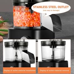 Keukenmachine Groentesnijder - Voedselverwerker Vleesmolen - Maaltijden Voorbereiden - 5 Liter Capaciteit - 26 x 25 x 48 cm - Zilver — thumbnail 2