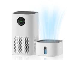 Hutjemutje - luchtreiniger - met luchtbevochtiger - air purifier - 2-In-1 - H13 Hepa Filter - ≤30 dB - dekking van 35-60 m² - voor allergieën en huisdieren haar - wit