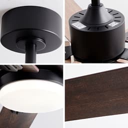 MODENUIT Plafondventilator – 107 cm – Met Verlichting en Afstandsbediening – Metaal en Hout – Zwart — thumbnail 3