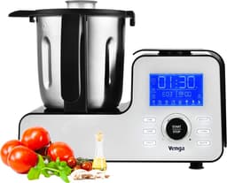 SnelShoppen - Multifunctionele Keukenrobot Compact 1500W met 10 Programma's, Digitale Weegschaal en Receptenboek, Wit/Zwart, VG HA 3000 — thumbnail 1
