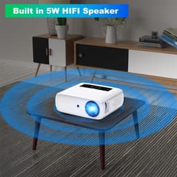 SnelShoppen - Native 1080p Full HD Beamer, 10.000L Thuisbioscoop Projector met 150.000 uur levensduur, Ondersteunt 4K, 350'' Display voor Smartphone, — thumbnail 5