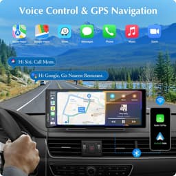 SnelShoppen - Draagbare Draadloze Carplay & Android Auto met Dashcam - 9.3" HD IPS Scherm, 4K Voor- en Achtercamera, Bluetooth Audio, GPS, Dashboard M — thumbnail 3