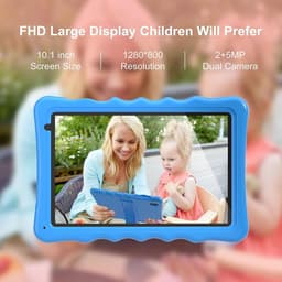 SnelShoppen - Kindertablet 10.1 Inch voor Peuters met Schokbestendige Hoes, Dual Camera, Bluetooth, WiFi, Android 13, 32GB, Perfect voor Kinderen — thumbnail 4
