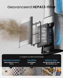 Bladloze Torenventilator met HEPA 13-filter – 10 Snelheden, 5 Modi, 75° Oscillatie – Zilver — thumbnail 2